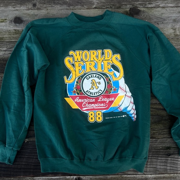 Vintage Oakland A’s Green Sweatshirt 1988 Championship